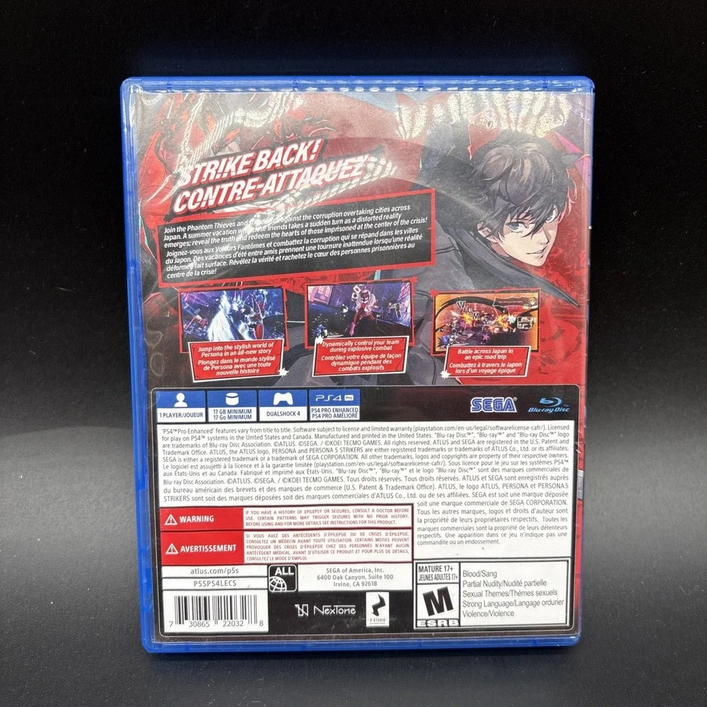 Persona 5 Strikers PS4 SEGA Atlus Sony PlayStation 4 Excellent Condition Disk